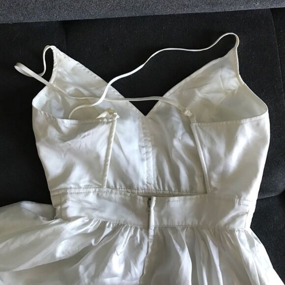 Silk White Party Dress - Size Small - Like New - Picture 3 of 5
